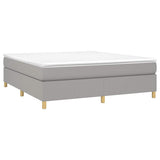 Box Spring Bed Frame Light Grey Super King Fabric 3121211