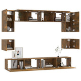 8 Piece TV Cabinet Set Smoked Oak Engineered Wood 3114419