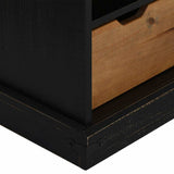 TV Cabinet HALDEN with Sliding Door Black 110x40x60 cm Solid Wood 4018412