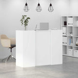 ZNTS Reception Desk White 135x50x103.5 cm Engineered Wood 3324187