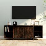 TV Cabinet Smoked Oak 130x35x50 cm Engineered Wood 813053