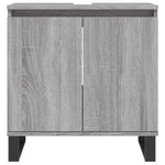 ZNTS 3 Piece Bathroom Cabinet Set Grey Sonoma Engineered Wood 3187803