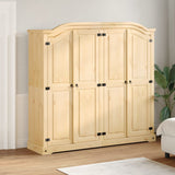 Wardrobe "Corona" 194x52x186 cm Solid Wood Pine 4012162