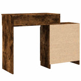 Dressing Table with LED Smoked Oak 115x37x110.5 cm 848231