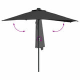 Garden Parasol Black 294 x 150 x 223 cm Polyester and Steel 42003265