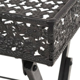 245941 Folding Tea Table Vintage Style Metal 58x35x72 cm Black