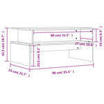 ZNTS Coffee Table Concrete Grey 90x55x42.5 cm Engineered Wood 834281