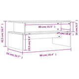 ZNTS Coffee Table Concrete Grey 90x55x42.5 cm Engineered Wood 834281