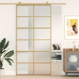 Sliding Door Gold 102.5x205 cm Frosted ESG Glass and Aluminium 155171