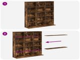 CD Cabinet Smoked Oak 96 x 23.5 x 97.5 cm Engineered Wood 8012670