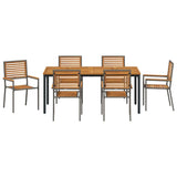 Garden Dining Set 7 pcs Grey Poly Rattan 3365503
