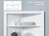 Triangle Bathroom Cabinet, Corner Bathroom Storage Unit with Cupboard and 3-Tier Shelves, Free T3398P344742