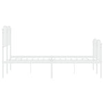 ZNTS Metal Bed Frame with Headboard and Footboard White 140x190 cm 373954