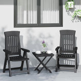 Reclining Folding Chairs 2 pcs Anthracite PP 364712