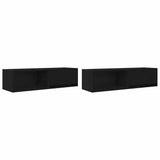 TV Cabinets 2 pcs Black Oak 100x31x25.5 cm Engineered Wood 861475