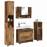 Bathroom Furniture Set 4 pcs Old Wood Engineered Wood and Metal 3393051
