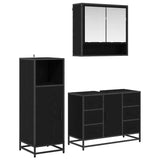 Bathroom Furniture Set 3 pcs Black Oak Engineered Wood 3402380