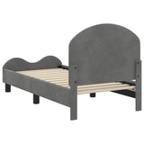 Toddler Bed Frame with Headboard Dark Grey 70 x 140 cm Velvet 42011100