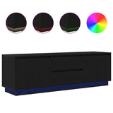 TV Cabinet with LED Lights Black Oak 160.5x41x50 cm 3328427