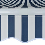 Folding Awning Manual-Operated 500 cm Blue and White 42154