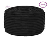 Multipurpose Utility Rope 12 mm 100 m Black Polyester 3473438