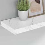 Wall Shelf 4 pcs White Marble 50 x 23.5 x 4 cm Engineered Wood 42019967