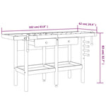 Workbench with Drawers and Vices 162x62x83 cm Solid Wood Acacia 153323