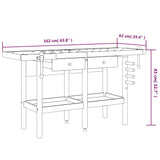 Workbench with Drawers and Vices 162x62x83 cm Solid Wood Acacia 153323