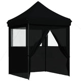 Foldable Party Tent Pop-Up with 4 Sidewalls Black 4005006
