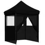 ZNTS Foldable Party Tent Pop-Up with 4 Sidewalls Black 4005006