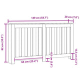 Radiator Cover Black Oak 149 x 20 x 82 cm Engineered Wood 869225