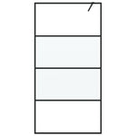 Walk-in Shower Wall Black 100x195 cm Half Frosted ESG Glass 152127