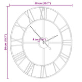 Wall Clock Black 50 cm Iron 4008411