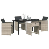 Garden Dining Set 5 pcs Light Grey Poly Rattan 3380706