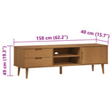 TV Cabinet MOLDE Brown 158x40x49 cm Solid Wood Pine 4013412