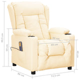 Massage Chair Cream Faux Leather 339078
