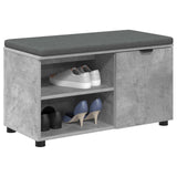 Hall Bench with Cushion with Door Concrete Grey 80 x 38 x 46 cm 891507