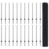 Welded Wire Fence with Post 50 x 1 m PVC-Coated Steel 3336632