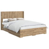 Bed Frame with Storage and Headboard Artisan Oak 120 x 190 cm 3414498