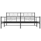 Metal Bed Frame without Mattress with Footboard Black 183x213cm 355290