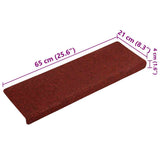 Stair Mats Self-adhesive 15 pcs 65x21x4 cm Bordeaux Red Rectangular Edge 134565