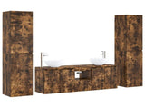 Bathroom Furniture Set 5 pcs Smoked Oak 33 x 34.5 x 160 cm 3406028