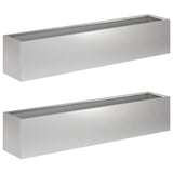 Garden Planter 2 pcs Silver 80 x 20 x 20 cm Galvanised Steel 8005173