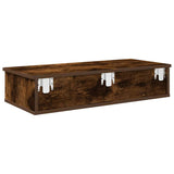 ZNTS Wall Shelf with Drawers Smoked Oak 80x31x17 cm Engineered Wood 859954