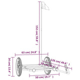 Bike Trailer Black 126x63x34 cm Iron 94205