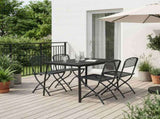 Outdoor Furniture Set Folding 5 pcs Anthracite Iron and Steel 3422896
