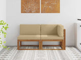 Outdoor Middle and Corner Sofa 2 Piece Natural and Beige 900472
