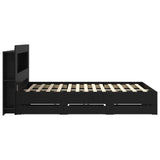 Bed Frame with Storage Black 160 x 200 cm Engineered Wood 3434058
