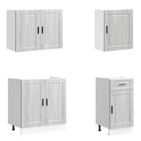 7 Piece Kitchen Cabinet Set Porto Grey Sonoma Engineered Wood 3314787