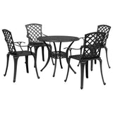 Garden Dining Set Black Cast aluminium Medium Durable 3216335